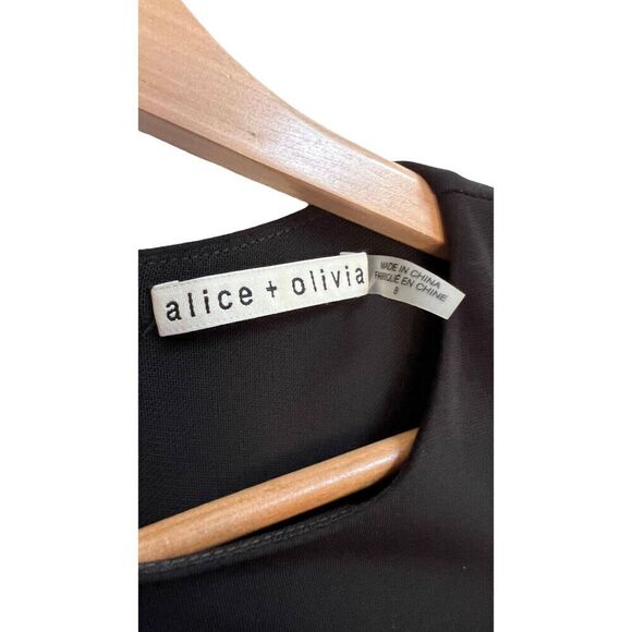 Alice + Olivia Tank Dress Women's Size 8 Black Polyester Sleeveless Round Neck - Picture 5 of 7